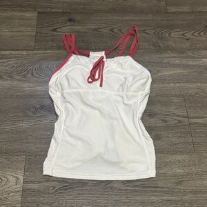 Nike White and Pink Camisole Top